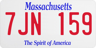 MA license plate 7JN159