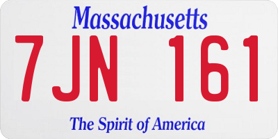 MA license plate 7JN161