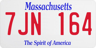 MA license plate 7JN164