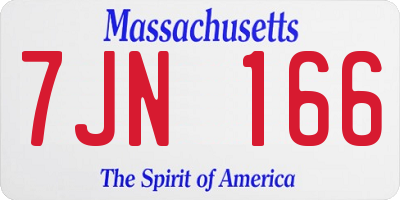MA license plate 7JN166