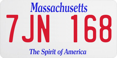 MA license plate 7JN168