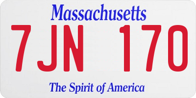 MA license plate 7JN170
