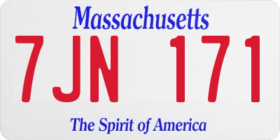 MA license plate 7JN171