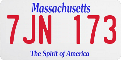 MA license plate 7JN173