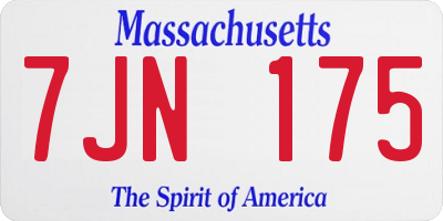 MA license plate 7JN175
