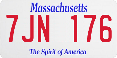 MA license plate 7JN176