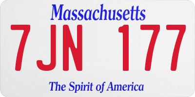 MA license plate 7JN177