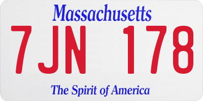 MA license plate 7JN178