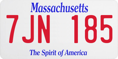 MA license plate 7JN185