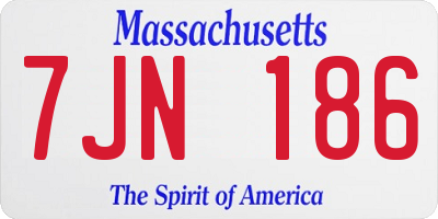MA license plate 7JN186