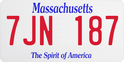 MA license plate 7JN187