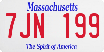 MA license plate 7JN199