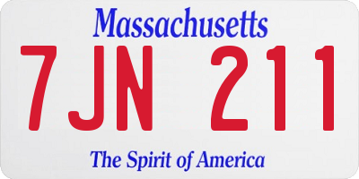 MA license plate 7JN211