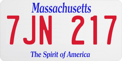 MA license plate 7JN217