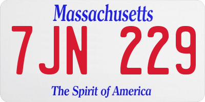 MA license plate 7JN229