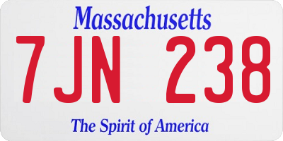 MA license plate 7JN238