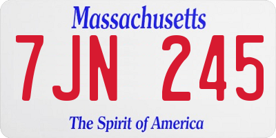 MA license plate 7JN245