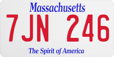 MA license plate 7JN246