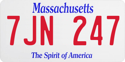 MA license plate 7JN247