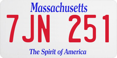 MA license plate 7JN251