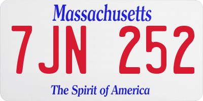MA license plate 7JN252