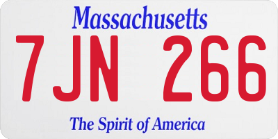 MA license plate 7JN266