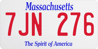 MA license plate 7JN276