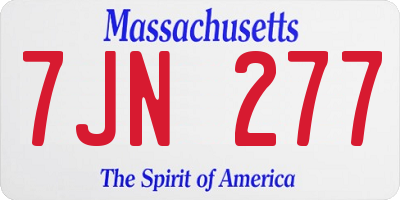 MA license plate 7JN277