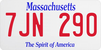 MA license plate 7JN290