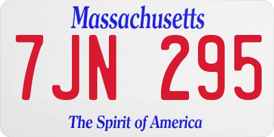 MA license plate 7JN295