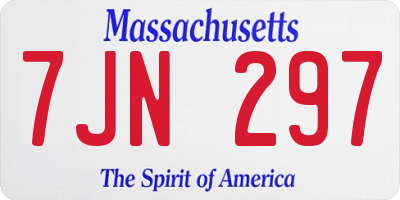 MA license plate 7JN297