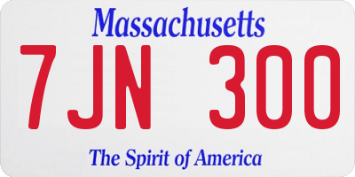 MA license plate 7JN300