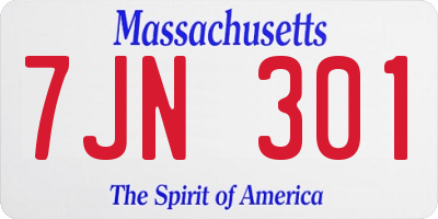 MA license plate 7JN301