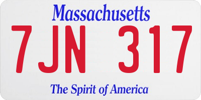MA license plate 7JN317