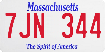MA license plate 7JN344