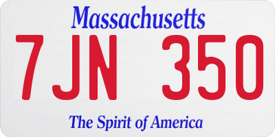MA license plate 7JN350