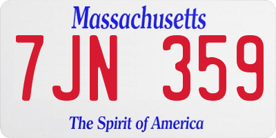 MA license plate 7JN359