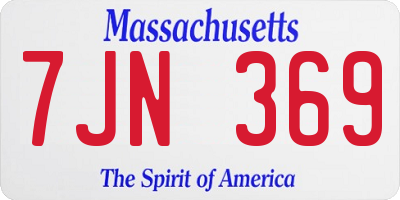 MA license plate 7JN369