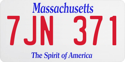 MA license plate 7JN371