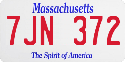 MA license plate 7JN372