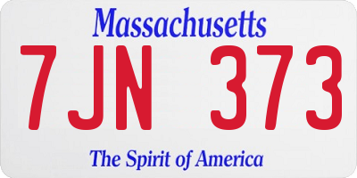 MA license plate 7JN373