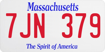 MA license plate 7JN379