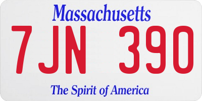 MA license plate 7JN390