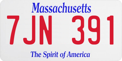 MA license plate 7JN391