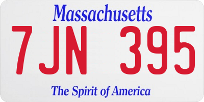MA license plate 7JN395