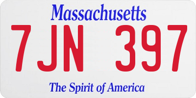 MA license plate 7JN397