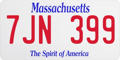 MA license plate 7JN399
