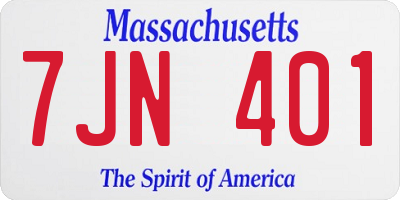 MA license plate 7JN401