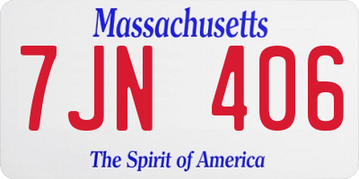 MA license plate 7JN406