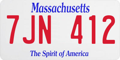 MA license plate 7JN412